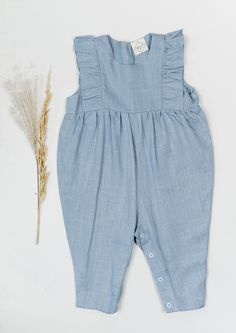 Isla Linen Outfit in Blue Linen Outfit, Linen Romper, Rainbow Sweater, Cold Spring, Long Sleeve Swimsuit, Linen Jumpsuit, Lace Romper, Tutu Dress, Linen Clothes