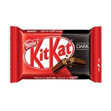 kitkat dark chocolate bar on white background