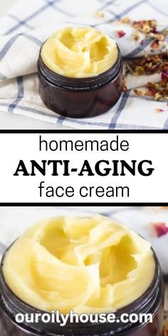 Anti-aging face cream helps reduce signs of aging, wrinkles, fine lines, and age spots. With only 4-ingredients, this homemade face cream is a painless, straightforward recipe to whip up. And it’s budget-friendly. Homemade Anti Aging Face Cream, Anti Aging Face Cream Diy, Anti Aging Cream Recipe, Face Cream Diy, Diy Anti Aging Cream, Face Cream Recipe, Homemade Face Moisturizer, Anti Aging Homemade, Homemade Face Cream