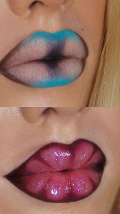 Cool Lip Makeup, Editorial Lip Makeup, Lip Designs Art, Hyperpop Makeup, Face Paint Makeup Looks, Weird Makeup Looks, Unique Makeup Looks, Futuristic Makeup