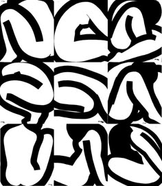 some type of graffiti font that is black and white with the letters below it,