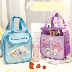 Material: Canvas + PU   Size: 23*13*27cm Quantity: 1pcs  Packing Includes: 1* Lunch Handbag Anime My Melody, Fashionable Lunch Bags, Sanrio Things, Pochacco Cinnamoroll, Student Storage, Lunch Box Thermos, Grad Photography, Kuromi My Melody, Melody Hello Kitty