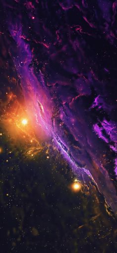 an image of a space scene with stars and planets in the background, as well as bright lights