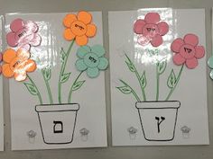 three flower cards with flowers in them