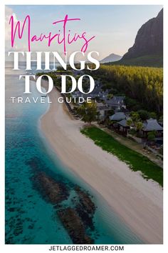 an aerial view of the beach and ocean with text overlay that reads, 5 amazing things to do travel guide