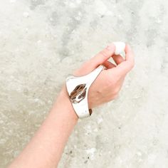 Silver Palm Cuff Bracelet | Babaloo Jewelry | Wolf & Badger Swimming Exercise, Palm Cuff, Nose Rings Hoop, Silver Design, Nose Rings, Cotton Ball, Hand Jewelry, Independent Designers Fashion, Hand Sanitizer