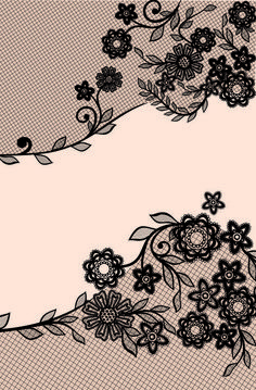 black and white flowers on a pink background