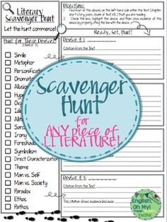 the scavenger hunt for any type of literature