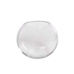 an empty glass bowl on a white background