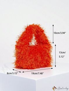 BirdinBag - Funky Neon Orange Mini Satchel: Stylish Synthetic Fuzzy Bag Casual Tote Bag For Party, Casual Tote Party Bag, Casual Party Tote Bag, Casual Satchel Party Bag, Casual Party Satchel Bag, Trendy Orange Bucket Bag, Casual Handheld Bags For Party, Casual Party Bags With Large Capacity, Casual Handheld Party Bags