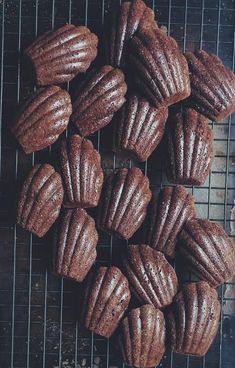 chocolate muffins cooling on a wire rack