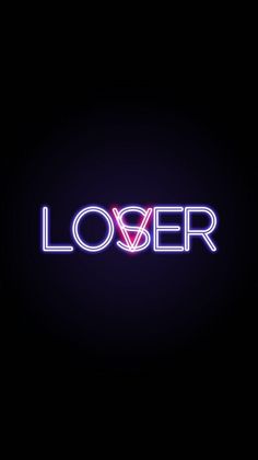 the word lober in neon lights on a black background