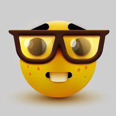 an emoticive smiley face wearing glasses