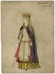 a drawing of a woman wearing a crown