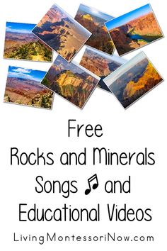 the words free rocks and minerals songs and educational videos