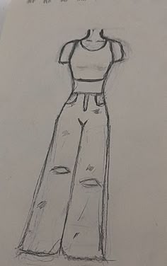 a drawing of a woman's dress on a piece of paper