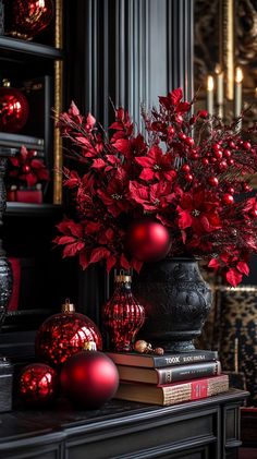 21 Magical Christmas Decor Inspiration For A Cozy Home Hotel Decorations, Xmas Fireplace, Potted Christmas Trees, Christmas Prep, Christmas Decor Inspiration, Christmas Mantel Decorations, Christmas Themes Decorations, Christmas Arrangements, Jingle All The Way