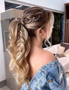 Girls School Hairstyles, Medieval Hairstyles, French Braid Ponytail, Cute Hairstyles For School, Cute Simple Hairstyles, Braided Ponytail Hairstyles