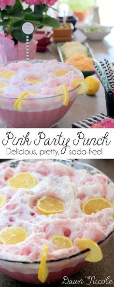 this pink party punch is delicious and pretty, so it's easy to make