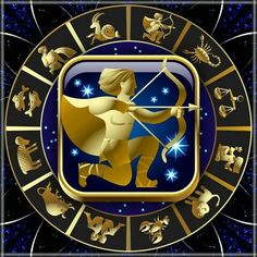 the zodiac sign with an angel holding a bow and arrow