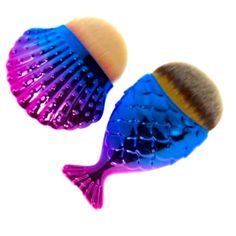 These Adorable Designer Makeup Brushes Can Be For Blush, Fountains Or Any Face Highlighting. Super Cute Set. 2 Pieces - Keep Both Or Gift It. Mystic Mermaid & Seashell Chubby Makeup Brush Set. Main Brush Comes In Travel Case. Face Highlighting, Mermaid Brush, Seashell Mermaid, Mermaid Seashell, Designer Makeup, Makeup Designs, Cute Sets, Makeup Tools Brushes, Makeup Brush Set