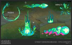 an image of some different shapes and colors in the game street demons brand - vf concept art