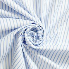 a blue and white striped shirting fabric