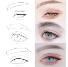 four different types of eyes, each with their own drawing technique