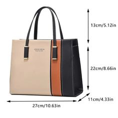 SPECIFICATIONS Pattern Type: Patchwork Brand Name: other Interior: Interior Slot Pocket Interior: Cell Phone Pocket Interior: Interior Zipper Pocket Interior: Interior Compartment Number of Handles/Straps: Three Shape: Casual Tote Style: Casual Place Of Origin: ZHE JIANG Province Lining Material: POLYESTER Place Of Origin: ZHE JIANG Province Handbags Type: Totes Main Material: PU Decoration: none Closure Type: zipper CN: Zhejiang Origin: Mainland China Types of bags: Shoulder & Crossbody Bags Ge Handbag Casual, Womens Work Bag, Leather Bags Women, Leather Bag Design, Black And Khaki, Handbag Design, Shoes Chunky, Casual Chique, Work Gifts