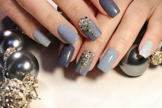 Most Demanding Grey & Sliver Nail Art Design Sns Nails Designs, Fashion Nail Art, Queen Nails, Purple Nail Polish, Square Nail Designs, Winter Nails Acrylic, Nail Designs Valentines