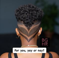 For you, Yay or Nay? Drop your thoughts below! #BlackHairMagic #AfroGoddessGlow #CrownOfCurlsNCoils #MelaninHairMoods | Instagram Shaved Sides Designs Patterns, Tapered Haircut Women, Side Shave Designs For Women, Blonde Hair Designs, Short Hair Mohawk, Natural Hair Mohawk, Black Girls Hair, Hair Ideas For Women