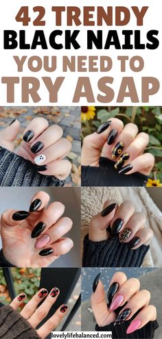 trendy black nails Trendy Black Nails, Black Nails Acrylic, Nails Acrylic Black