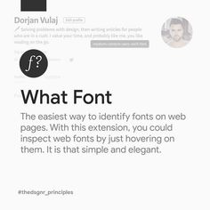 an image of what font is in the web page for this website, it's simple and elegant