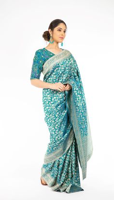 Marvelous Peacock Blue Handloom Banarasi Saree – Panache Haute Couture Blue Pre-draped Saree With Zari Weaving For Navratri, Blue Paithani Silk Pre-draped Saree With Traditional Drape, Blue Jamawar Pre-draped Saree With Zari Weaving, Blue Bollywood Banarasi Silk Pre-draped Saree, Festive Blue Handloom Pre-draped Saree, Festive Blue Art Silk Pre-draped Saree, Blue Wedding Pre-draped Saree With Zari Weaving, Blue Pre-draped Saree With Zari Weaving, Festive Turquoise Pre-draped Saree