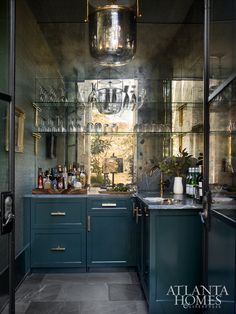 the kitchen is clean and ready to be used as a dining room or living room