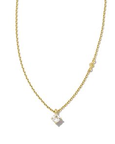 Genuine gemstones shine in our newest dainty essential, the Maisie 18k Gold Vermeil Pendant Necklace in White Topaz. Minimalists will love wearing this delicate necklace on its own, and maximalists will stack it alongside their go-to essentials for a personalized layered look. White Topaz represents April birthdays, symbolizing health, balance, and positivity. Metal 18k Yellow Gold Vermeil What is Vermeil? Vermeil (that’s pronounced ver-may) is a gold plating technique that dates back to the 19th century. While other jewelers plate over less durable metals, our vermeil starts with a Sterling Silver base and is plated with just over 2.5 microns of 18k Gold to create a more timeless piece, worthy of the Demi-Fine name. Learn More About Metals & Care Material White Topaz Closure Lobster Clasp Dainty Gold Solitaire Necklace For Everyday Luxury, Elegant Yellow Gold Solitaire Necklace With Cable Chain, Everyday Yellow Gold Solitaire Necklace With Cable Chain, Demi Fine Jewelry, Delicate Necklace, White Topaz, Kendra Scott, Birthstone Jewelry, Bridal Accessories