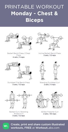 the printable workout poster shows how to do an exercise