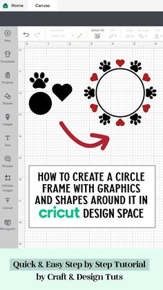 how to create a circle frame with graphics and shapes around it in cricut