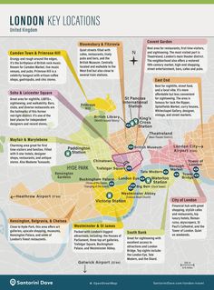 the london key locations map is shown