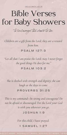 the bible verses for baby showerers