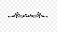 a black and white floral border on a transparent background