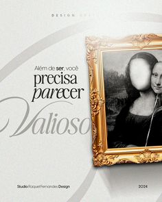 an image of a woman in a frame with the words, precioa parecer