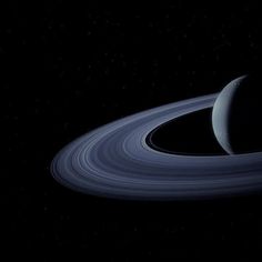 saturn with rings in the dark sky