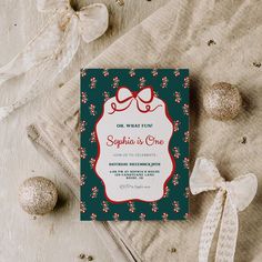 Oh What Fun Birthday Invitation Template | Editable Christmas 1st Birthday Party Invite S738 Christmas 1st Birthday, Fun Invitation, Oh What Fun, Christmas Birthday Party, Birthday Party Invitation Templates