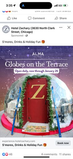 an instagram page for the holidays and holiday fun at aluma globes on the terrace