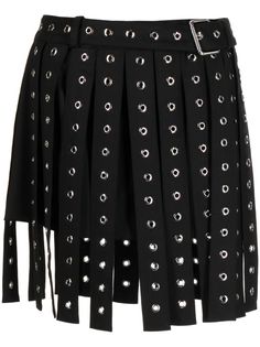 black metal eyelet detailing asymmetric design high-waisted belted waist belt loops thigh-length Burning Man Fashion, Asymmetric Skirt, Tumblr Fashion, Skirt Belt, Asymmetrical Skirt, Dresses Pants, Asymmetrical Design, Classic Outfits, Looks Style