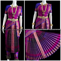 Design by Classical Dance Jewelry® ❥ Traditional Kuchipudi costume worn during regular dance programs or arrangetram performance. ❥  Material : Art Silk ❥ Type : Traditional pant costume ❥ Easy wear.   Dress Measurements in inchs ( all the measurements approximately 1 margin buffer) ❥ PANT MEASUREMENTS:  ☛ Pant Length: 35-37 inch  ☛ Pant Waist: 31-32 inch  ☛ Pant Hip: 34-35 ❥ BLOUSE MEASUREMENTS:  ☛ Blouse length: 13 inch  ☛ Blouse Shoulder length: 11 inch  ☛ Blouse around Bust: 31-32 (extra margin) inch  ☛ Blouse Lower Chest: 28 inch  ☛ Blouse Sleeves length: 6-7 inch  ☛ Blouse sleeve round: 9 - 10 inch  Set includes     ☛ Pant, Blouse, Dhavani, fan, seat bit etc  Set includes     ☛ Pant, Blouse, Dhavani, fans, seat bit ❇️ ❇️ ❇️ For Display purposes only, we used Jewelry. The price is onl Kuchipudi Dance, Silk Style