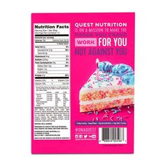 the nutrition label for a cake with frosting and sprinkles on it