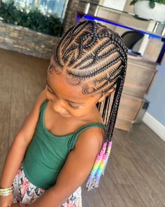 Braided Hairstyles For 10 Years, Toddler Braided Hairstyles Girl Black, Baby Girl Braided Hairstyles Black, Cute Kid Hairstyles Braided, Cornrow Kids Hairstyles, Braids For 6th Graders, Lil Kids Hairstyles Black, Black Kid Braid Styles, Feed In Braids Hairstyles For Kids