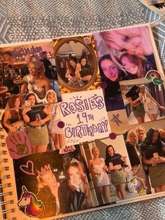 Photo Album For Best Friend Birthday, Birthday Photobook Ideas, Photo Book For Friends, Photo Album Page Ideas, Birthday Scrap Booking Ideas, Photo Album Birthday Gift, Sweet 16 Scrapbook Ideas